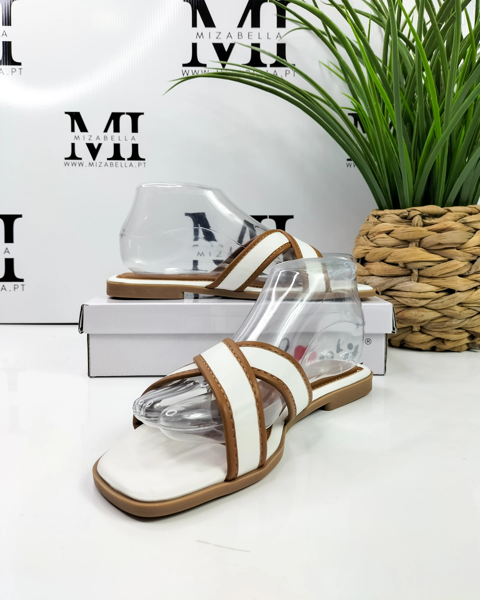 Chinelo branco e camel T.38 – photo 5